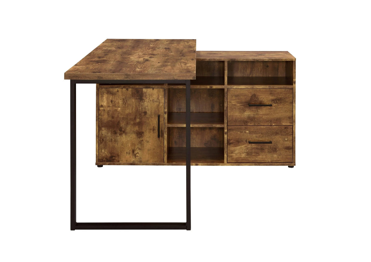 Hertford L-Shape Office Desk With Storage Grey Driftwood - 804462 Pie's Variety Store