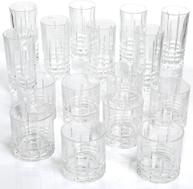 Gibson/Gibson Glass Tumblers 16 Piece-Gibson Home Jewelite 16 Piece Tumbler and DOF Set