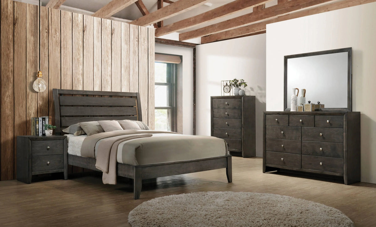 Serenity Queen Panel Bed Mod Grey 4 PIECE Set - SET4PC215841Q Pie's Variety Store