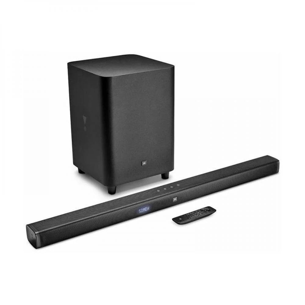 JBL Bar 2.1 Deep Bass 2.1 channel soundbar with wireless subwoofer Your movies and music have never sounded so good.JBL Surround Sound instantly brings movies