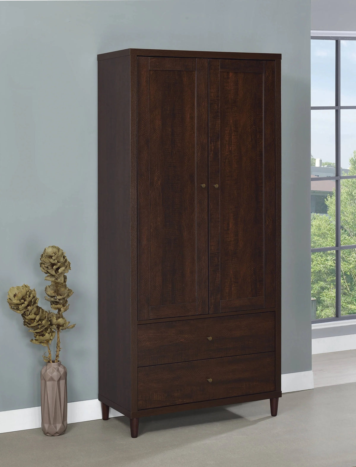 2-Door Tall Accent Cabinet Rustic Tobacco - 950724 Pie's Variety Store