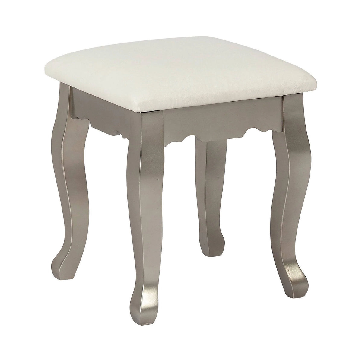 2-Piece Vanity Set Metallic Silver And White - 930137 coastmega