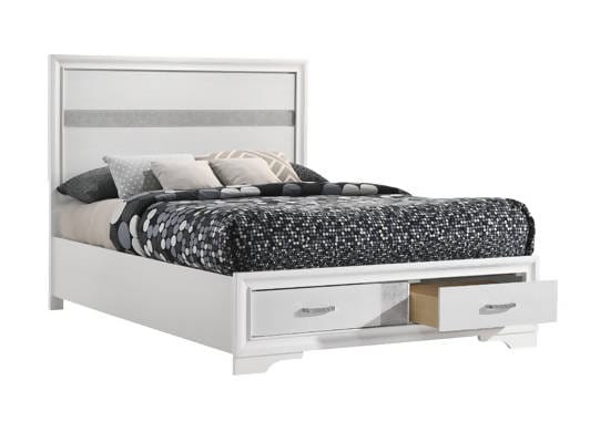 Miranda Full Storage Bed White - 205111F Pie's Variety Store