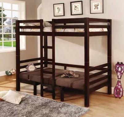 Joaquin Twin Over Twin Convertible Loft Bed Brown - 460263 A-Z Store Nadia