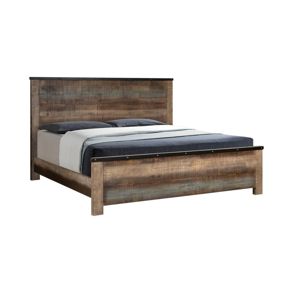 Sembene Queen Panel Bed Antique Multi-Color 4PC Set - SET4PC205091Q Pie's Variety Store