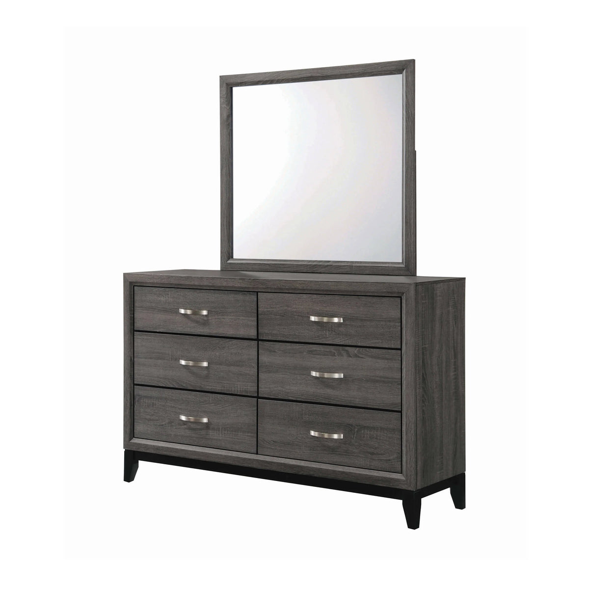 Watson Queen Bed Grey Oak And Black 4PC Set - SET4PC212421Q Pie's Variety Store