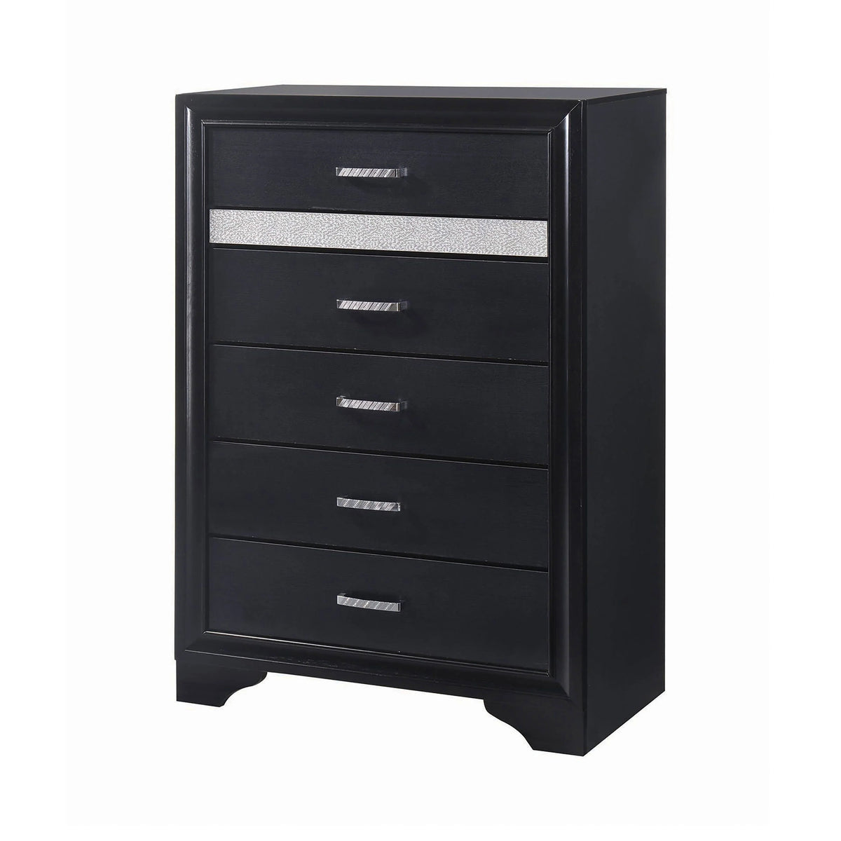 Miranda 5-Drawer Chest Black And Rhinestone - 206365 Pie's Variety Store