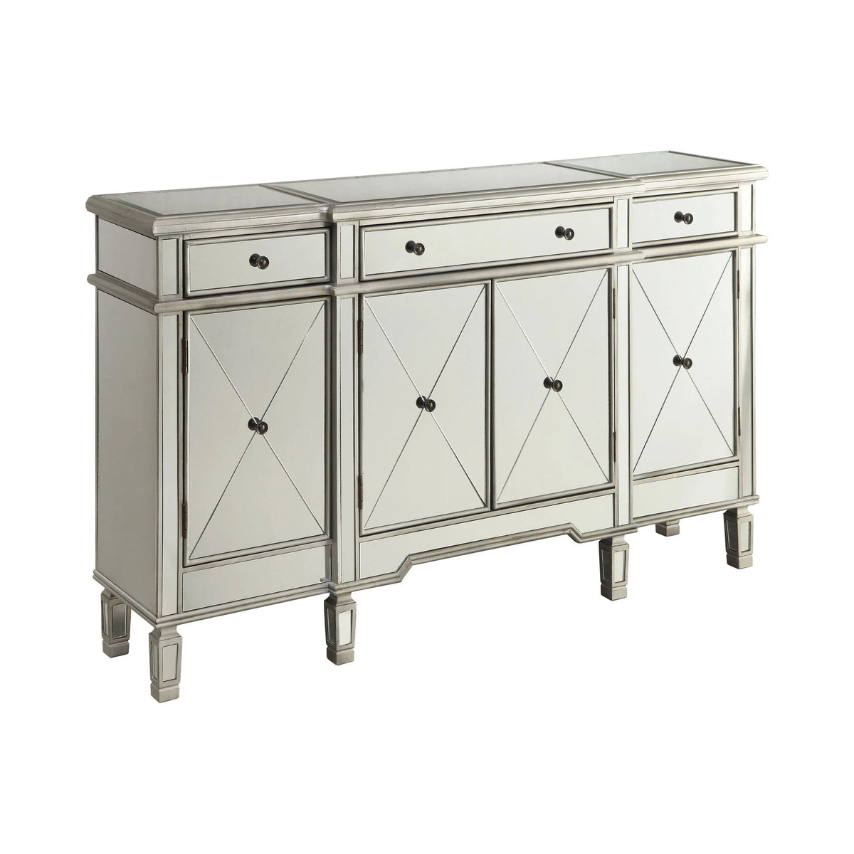 4-Door Wine Cabinet Clear Mirror - 102595 Pie's Variety Store