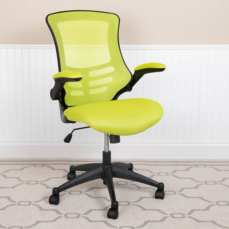 Mid-Back Black / Blue / Dark Gray / Green / Red / White Mesh Swivel Ergonomic Task Office Chair with Flip-Up Arms - BL-X-5M-BK-GG / BL-X-5M-BLUE-GG / BL-X-5M-DKGY-GG / BL-X-5M-GRN-GG / BL-X-5M-RED-GG / BL-X-5M-WH-GG ADRIAN'S ELECTRONICS