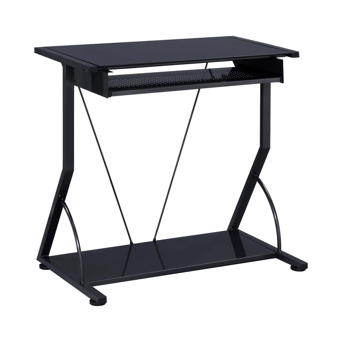 Computer Desk With Keyboard Tray Black perfect for the contemporary specialist or entrepreneur.- 800217 coastmega