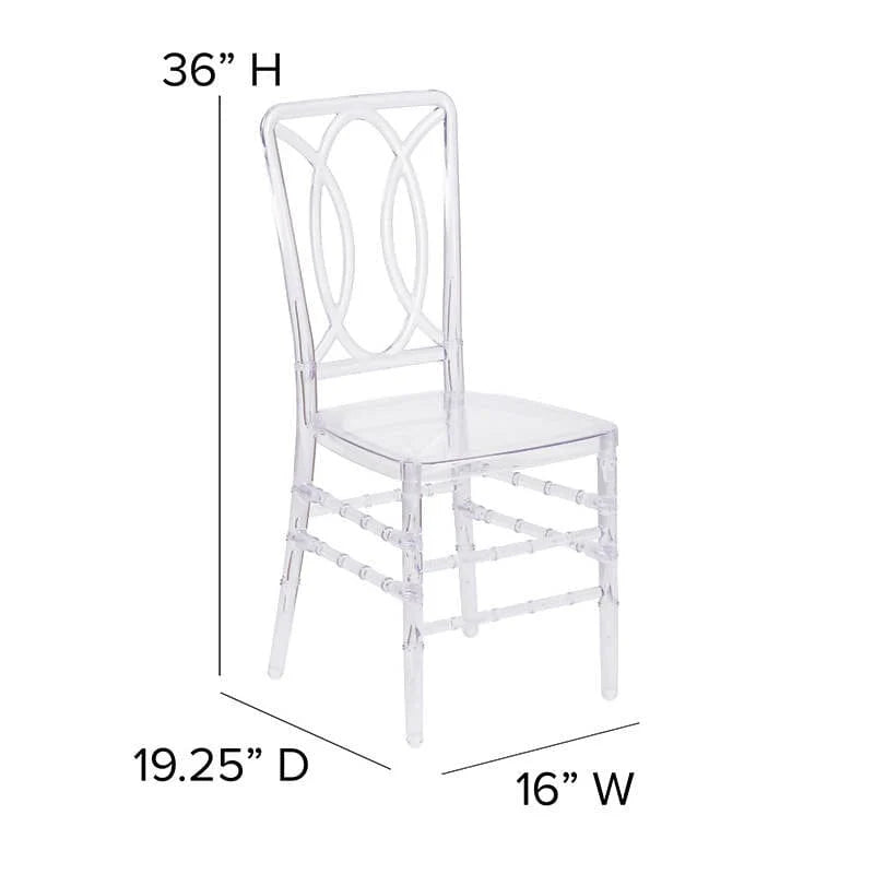 Elegance Crystal Ice Stacking Chair with Designer Back - BH-H007-CRYSTAL-GG ADRIAN'S ELECTRONICS