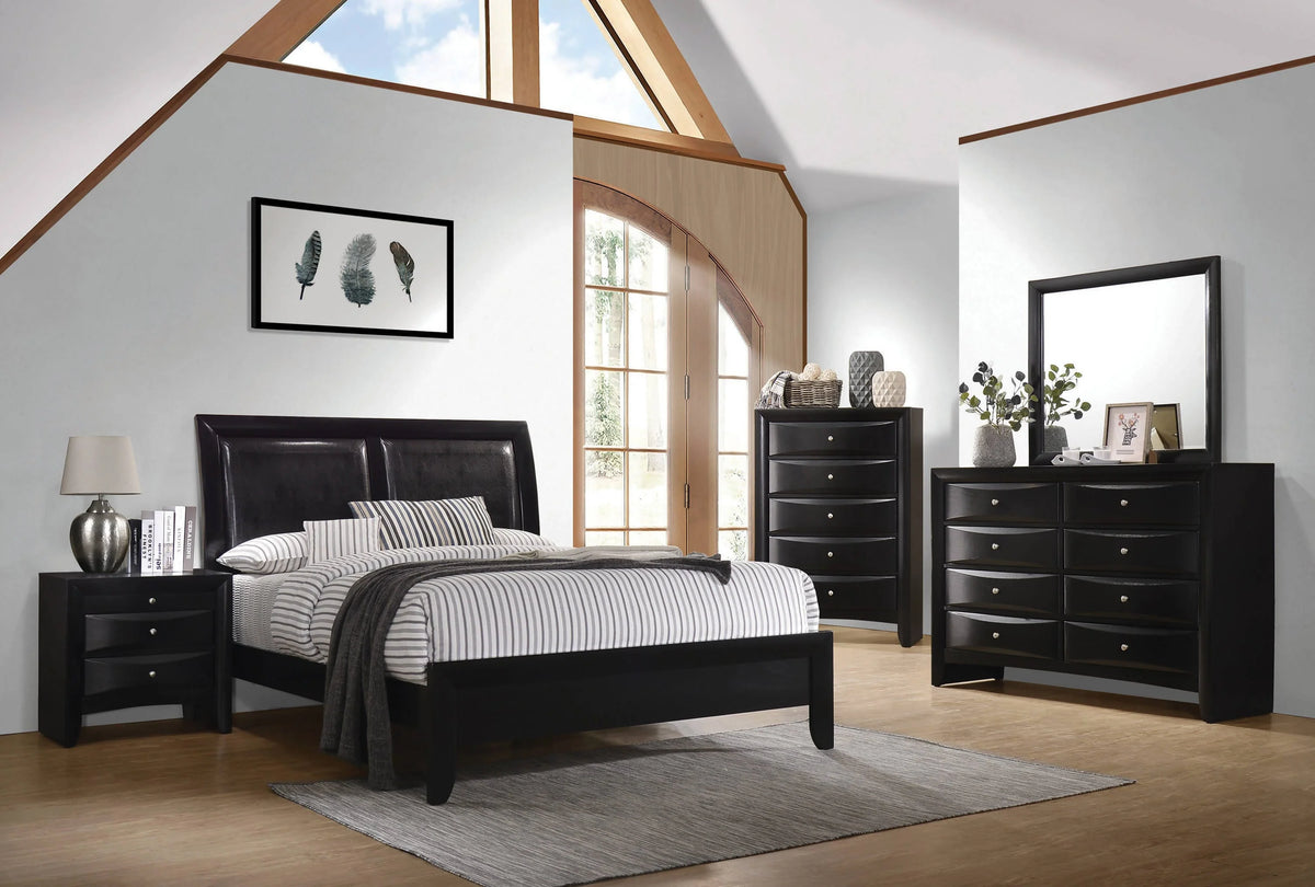 Briana Queen Upholstered Panel Bed Black - 200701Q Pie's Variety Store