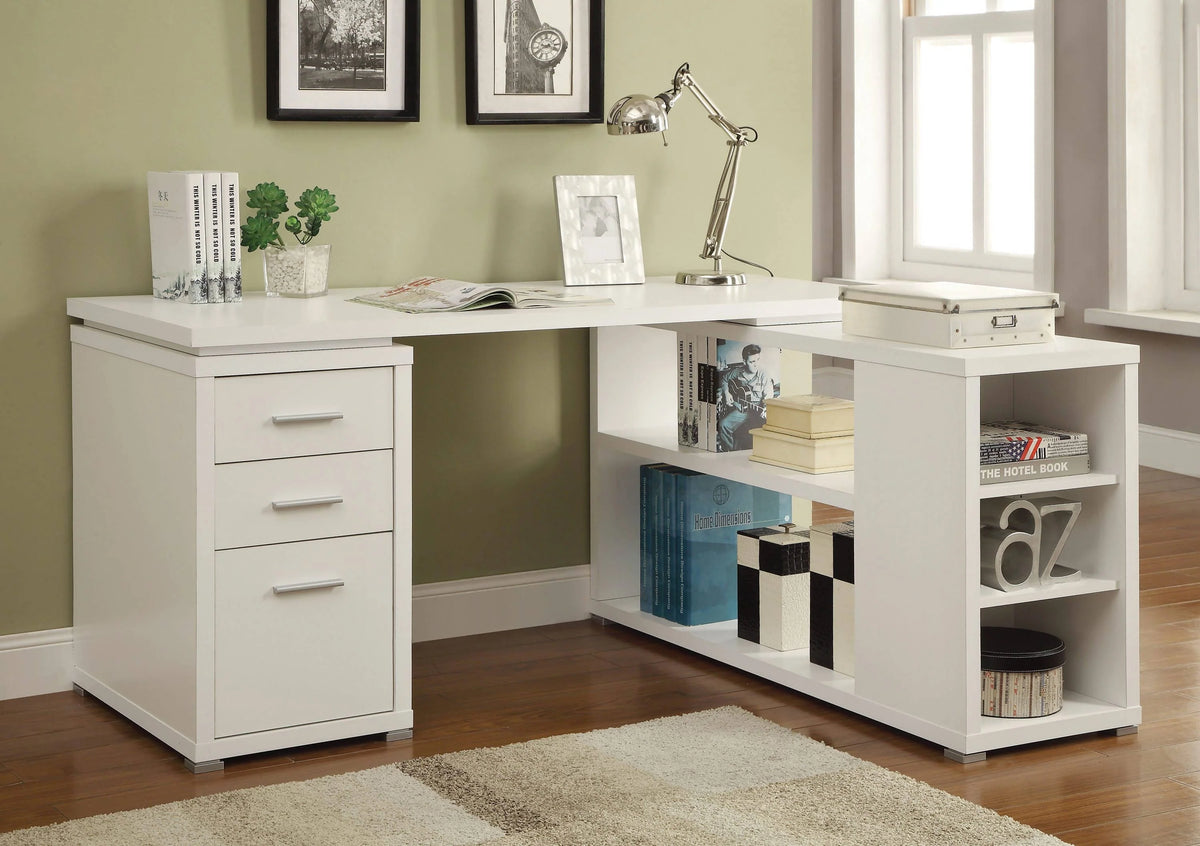 Yvette L-Shape Office Desk White - 800516 Pie's Variety Store