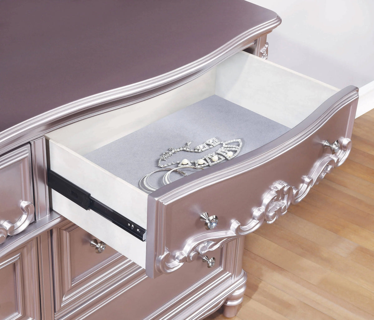 Caroline 6-Drawer Rectangular Dresser Metallic Lilac - 400893 Pie's Variety Store