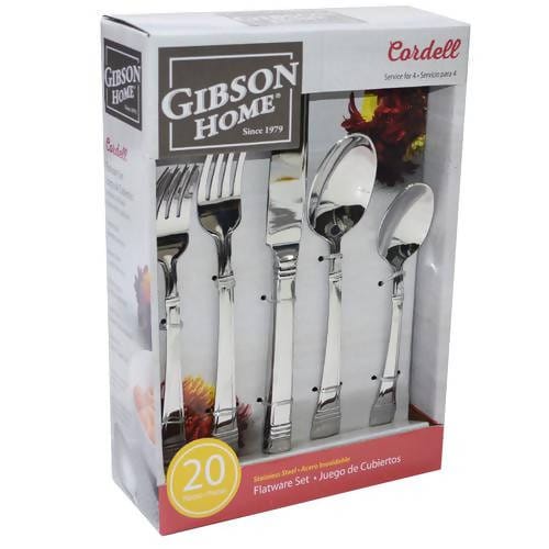 Gibson Home/Gibson Cordell Flatware Set 20 Piece Gibson Luxton Stainless Steel Cutlery Set
