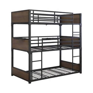 Nickerson Twin Triple Bunk Bed Matte Black - 401080T A-Z Store Nadia