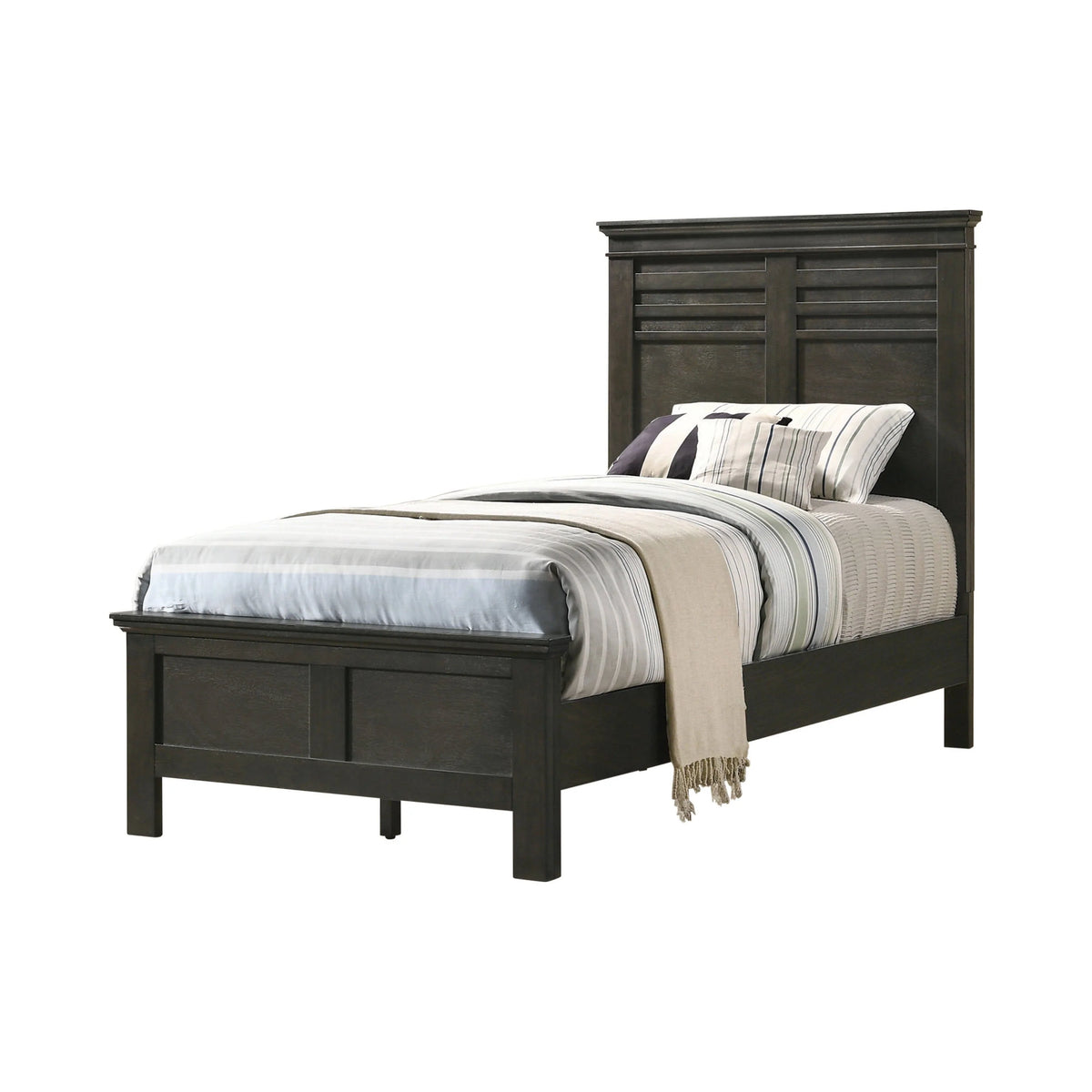Newberry Twin Panel Bed Bark Wood - 205431T Pie's Variety Store