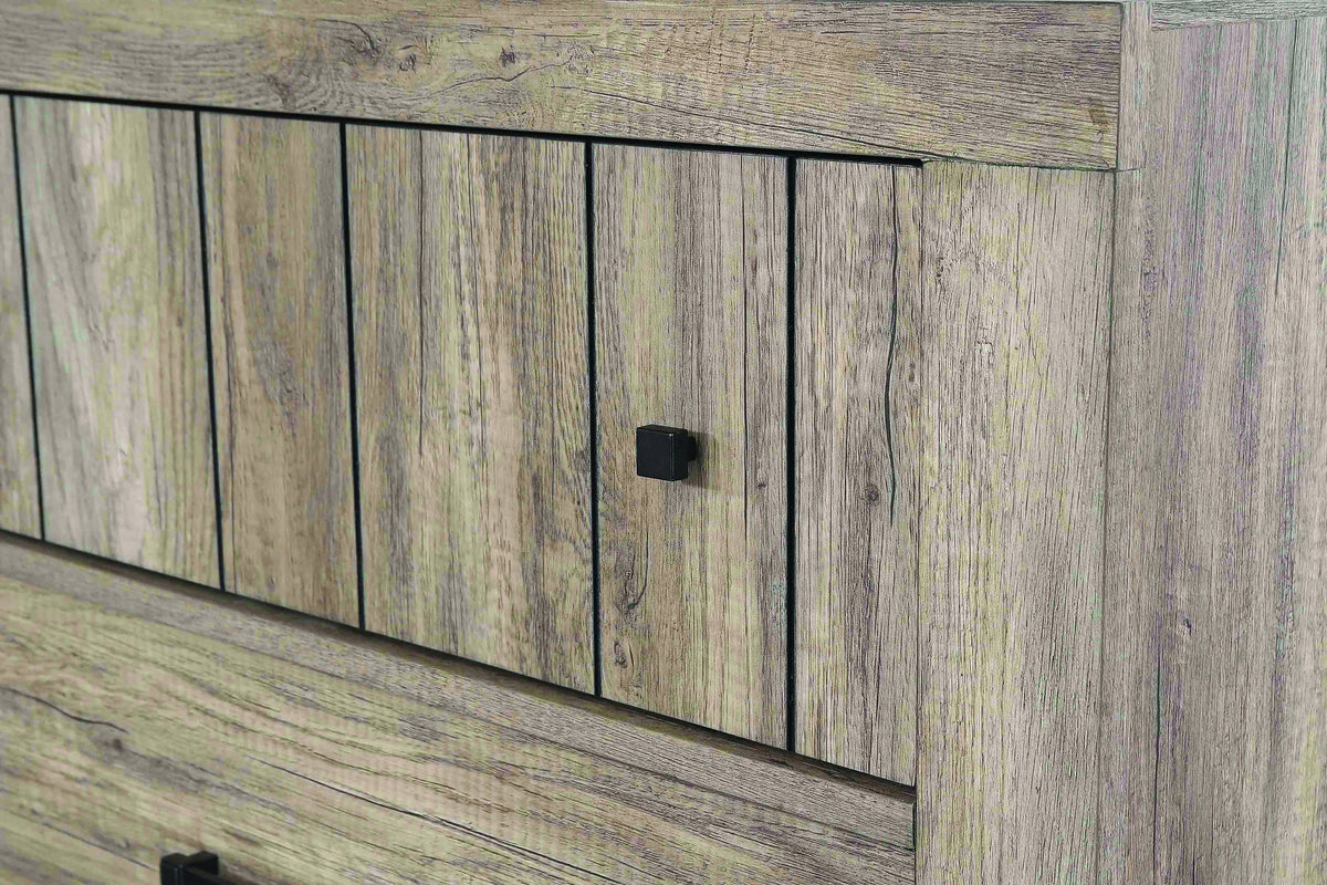 Adelaide Queen Wood Panel Bed Rustic Oak 4PC Set - SET4PC223101Q Pie's Variety Store