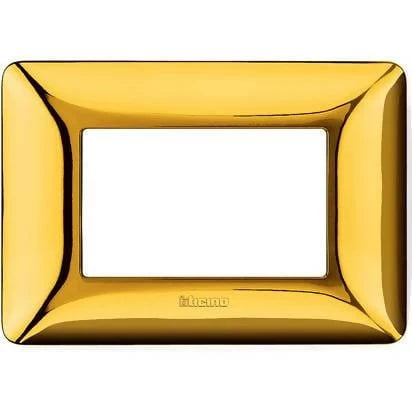 Bticino Three Modules Wallplate (Chrome) adds a high-end feel to your walls by hiding the normally visible mounting screws - AM4803GRC Elegant AccScents
