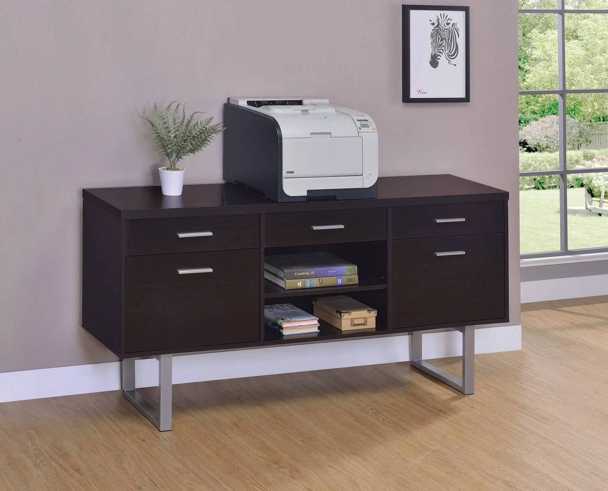 Glavan 5-Drawer Credenza With Adjustable Shelf Cappuccino - 801522 Pie's Variety Store
