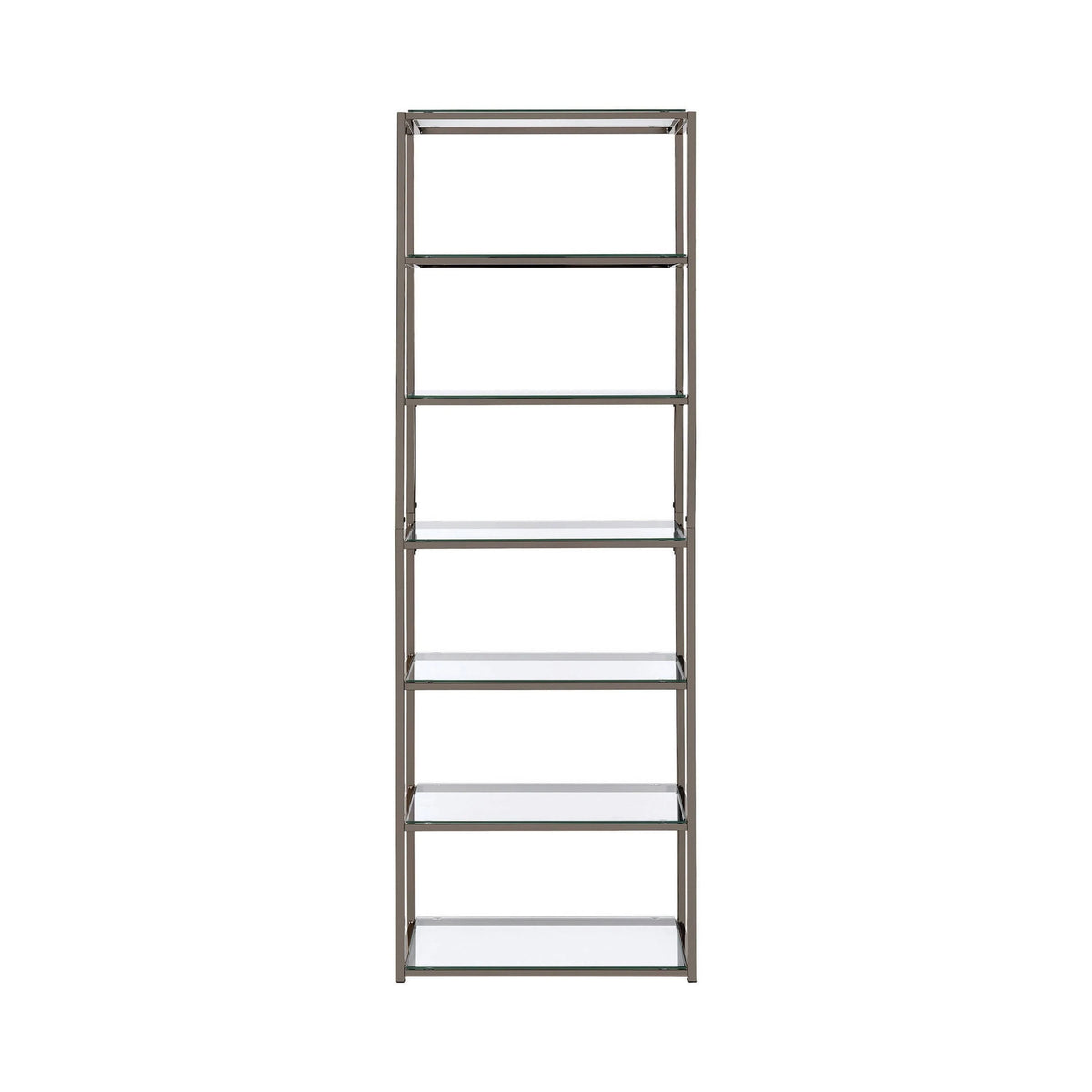 Carmelo 6-Shelf Bookcase brings a tasteful look to a contemporary living room or family space -Black Nickel - 801017 Pie's Variety Store