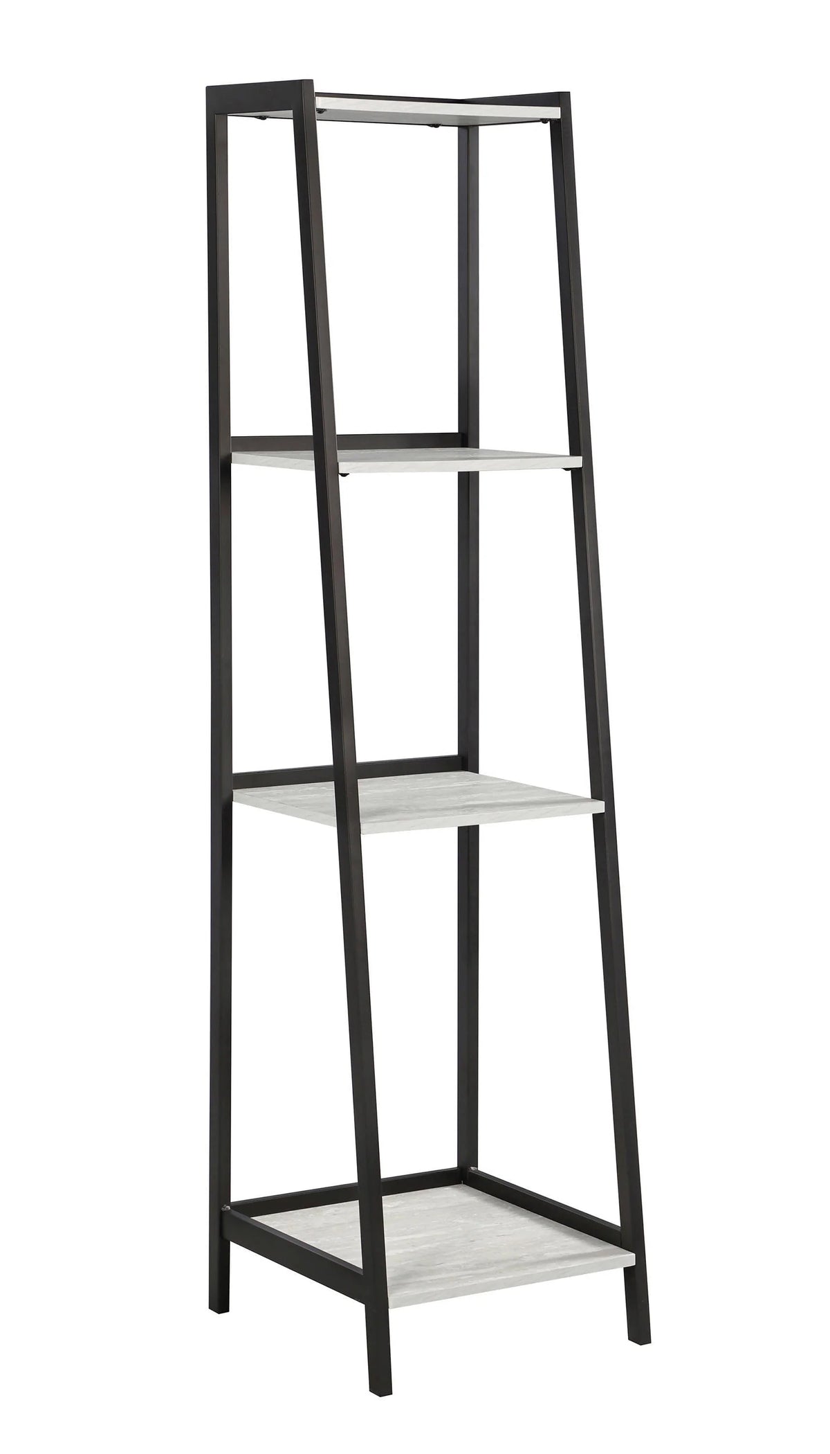 Pinckard 4-Shelf Ladder Bookcase Grey Stone Herringbone And Black - 805802 Pie's Variety Store