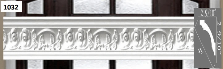 MOULDING Pattern Crown Moulding Polyurethane- 8FT LENGTH MARMEGA