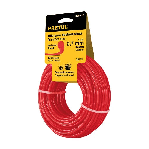 Pretul Round 2.4mm x 12m ORANGE Residential Use Trimmer Line