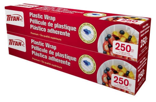 Titan Plastic Wrap Cling Wrap for Food BPA-Free Microwave-Safe Kitchens Quick Cut Food Service Film2 pk/250 ft2 - 398075 dayana sifontes