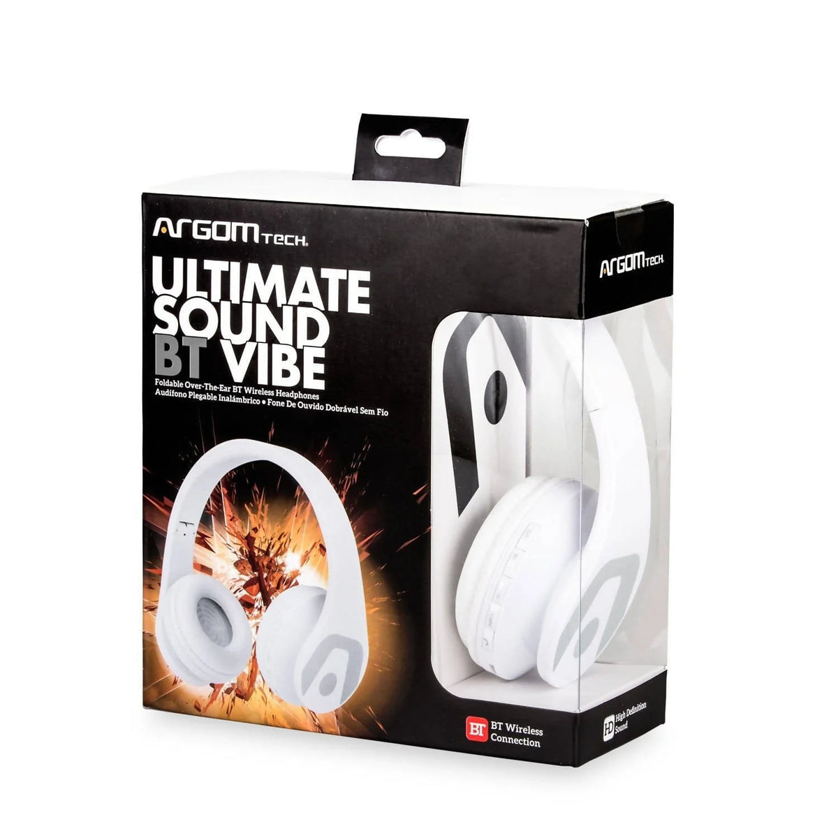 ARGOM TECH ULTIMATE SOUND VIBE WIRELESS HEADSET - ARG-HS-2552BK Pie's Variety Store