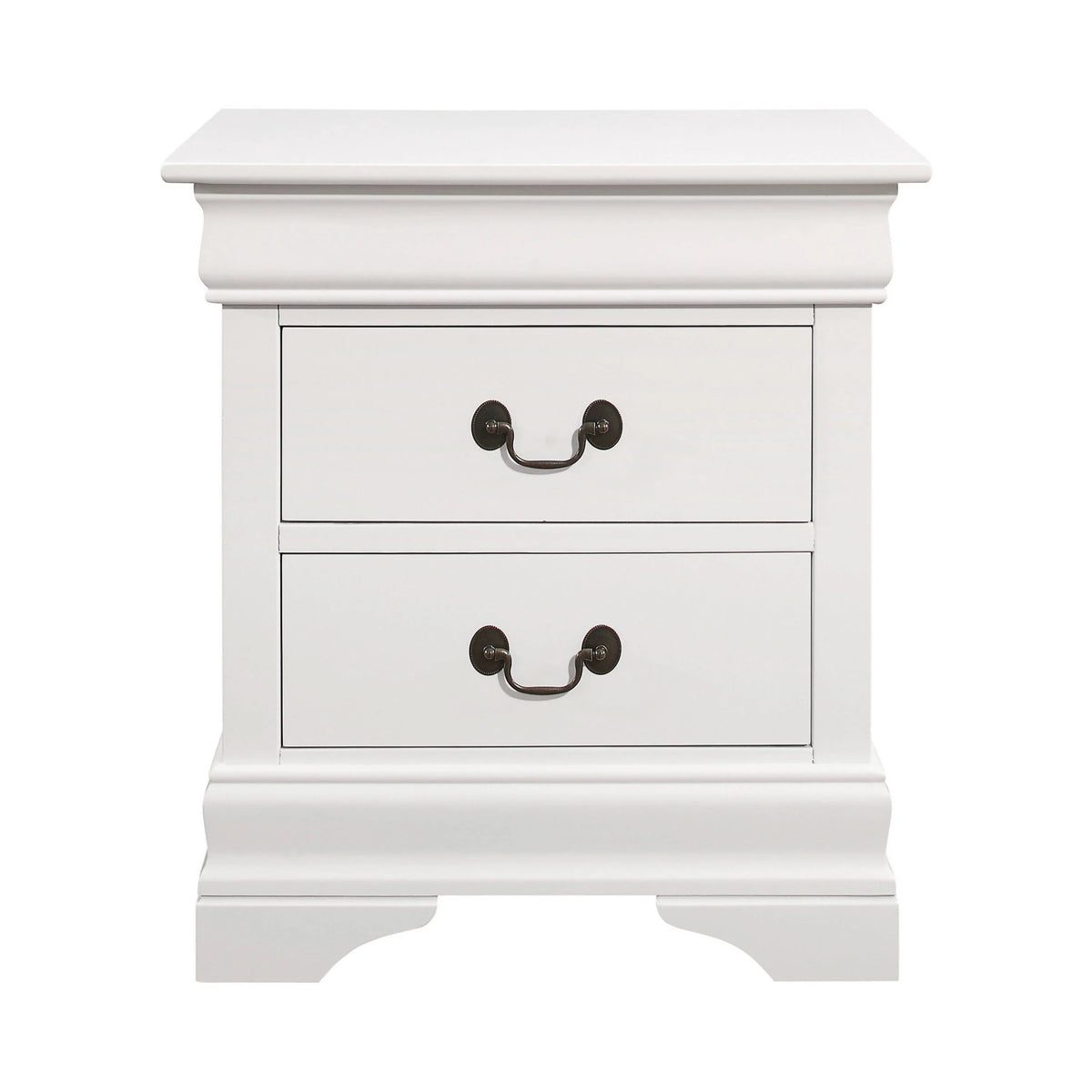 Louis Philippe Queen Sleigh Panel Bed White 4PC Set - SET4PC204691Q Pie's Variety Store