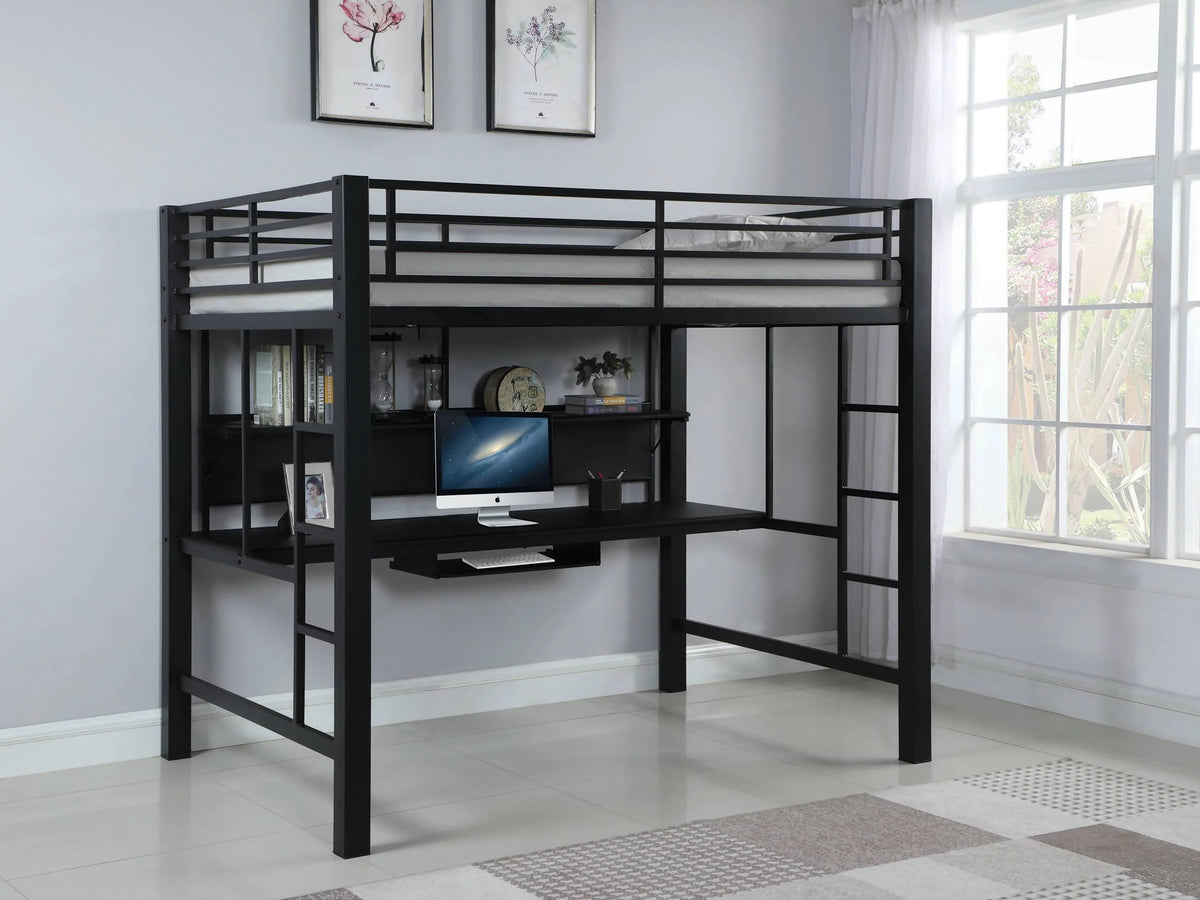 Avalon Full Workstation Loft Bed Black - 460023 A-Z Store Nadia