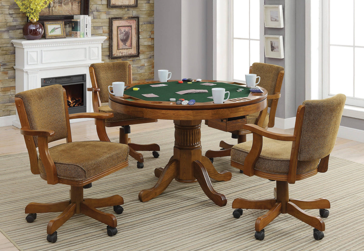 Mitchell Upholstered Game Chair Chestnut And Black - 100202 Pie's Variety Store