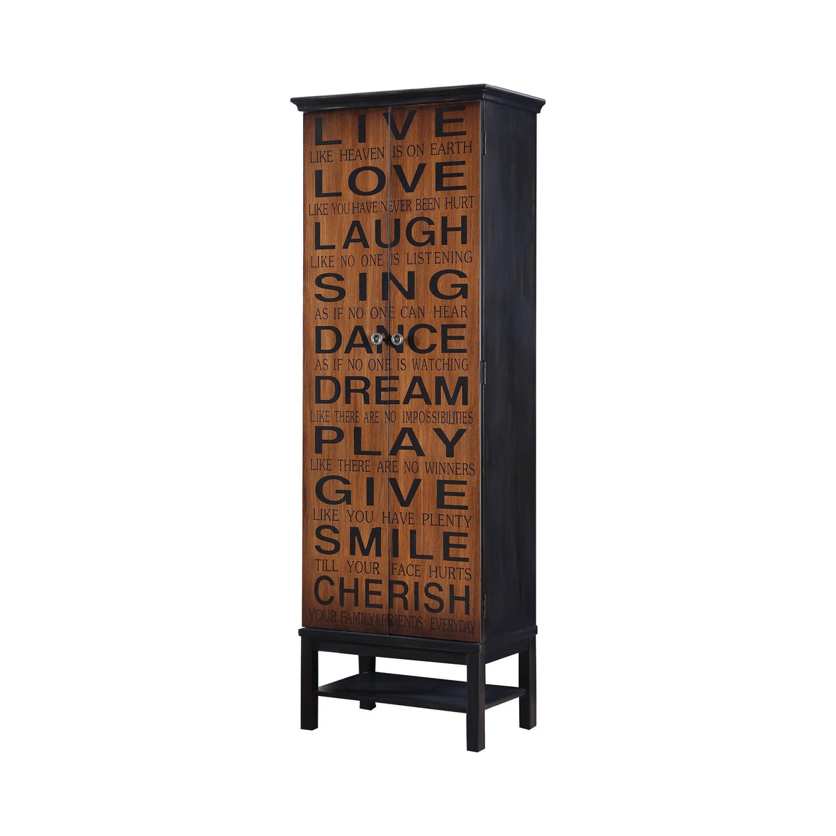 2-Door Accent Cabinet Rich Brown And Black - 950731 Pie's Variety Store