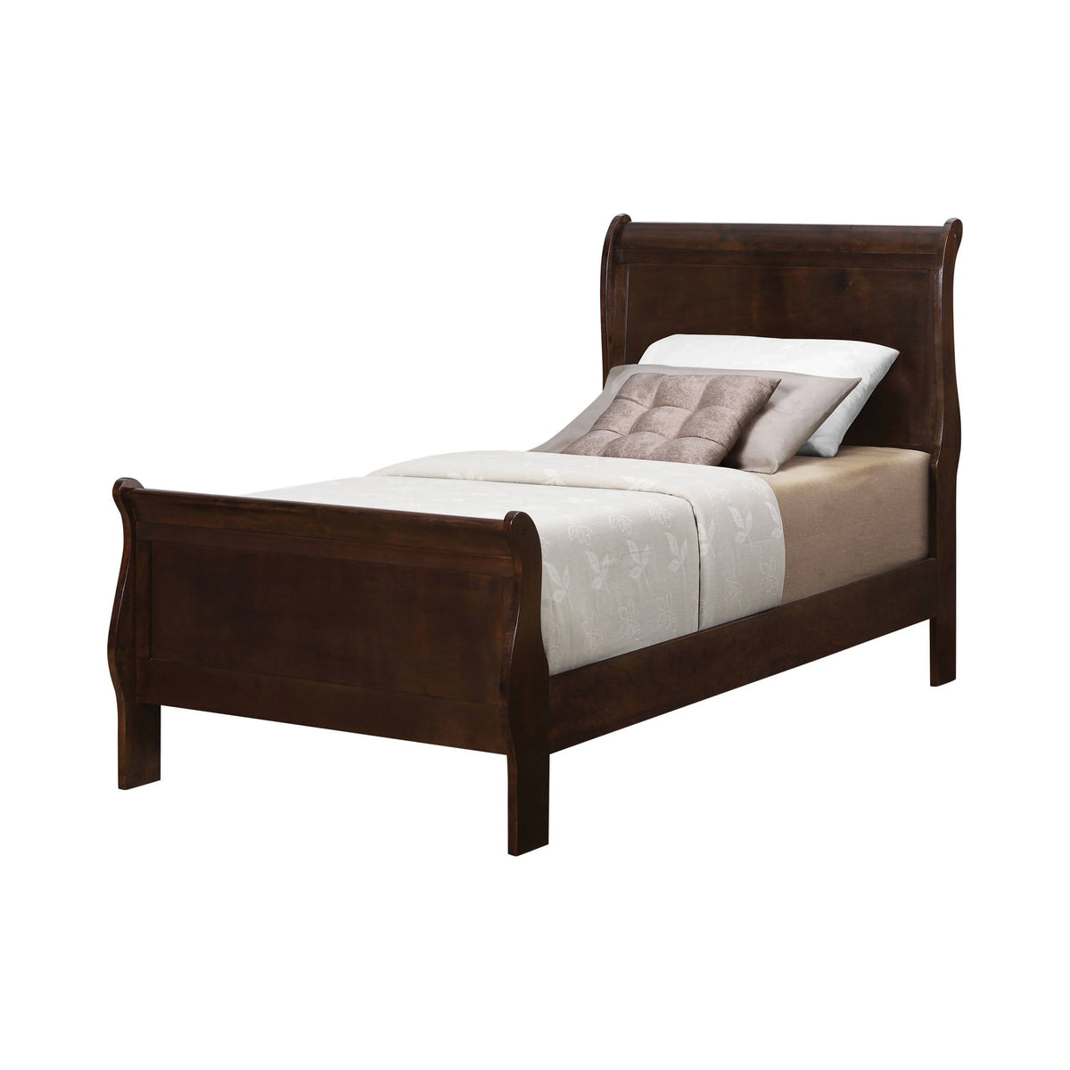 Louis Philippe Twin Panel Sleigh Bed Cappuccino - 202411T Pie's Variety Store