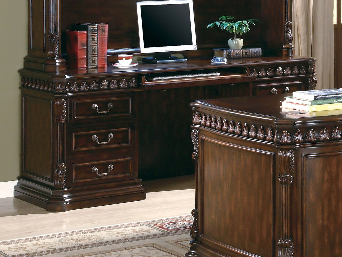 Tucker 6-Drawers Credenza Desk Rich Brown - 800801B Pie's Variety Store