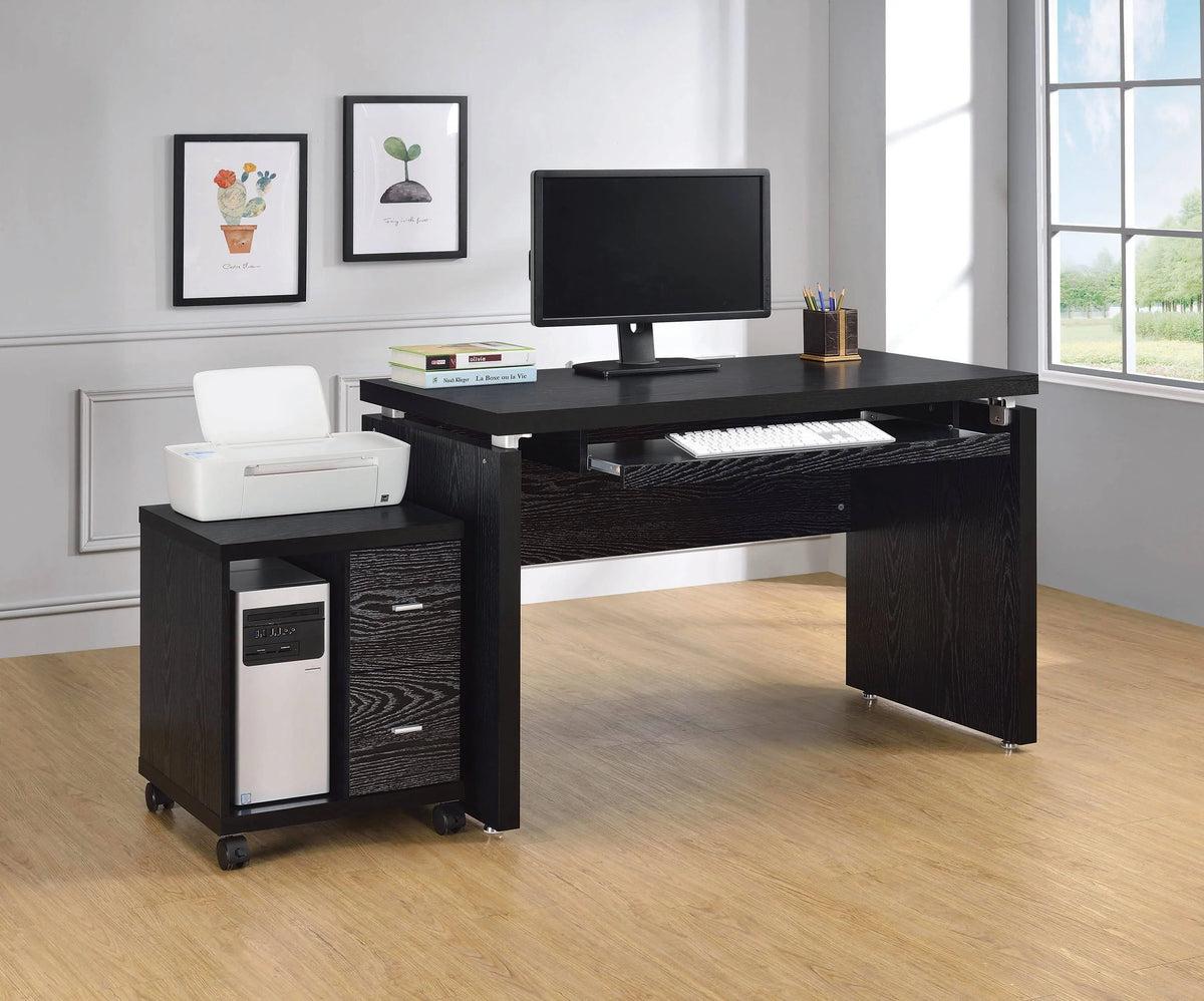 Russell Computer Desk With Keyboard Tray Black Oak - 800821 coastmega
