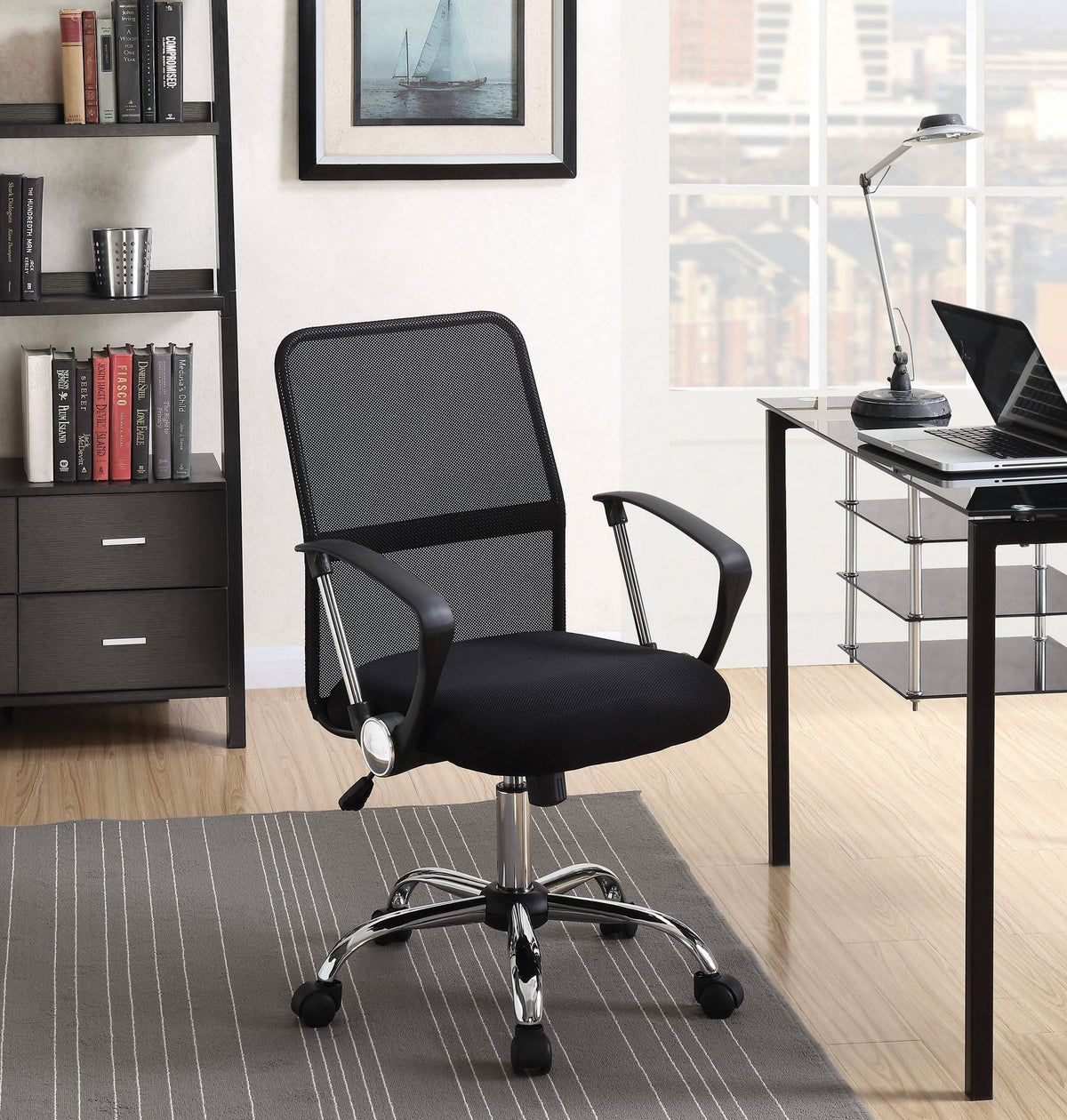 Office Chair With Mesh Backrest Black And Chrome - 801319 Pie's Variety Store