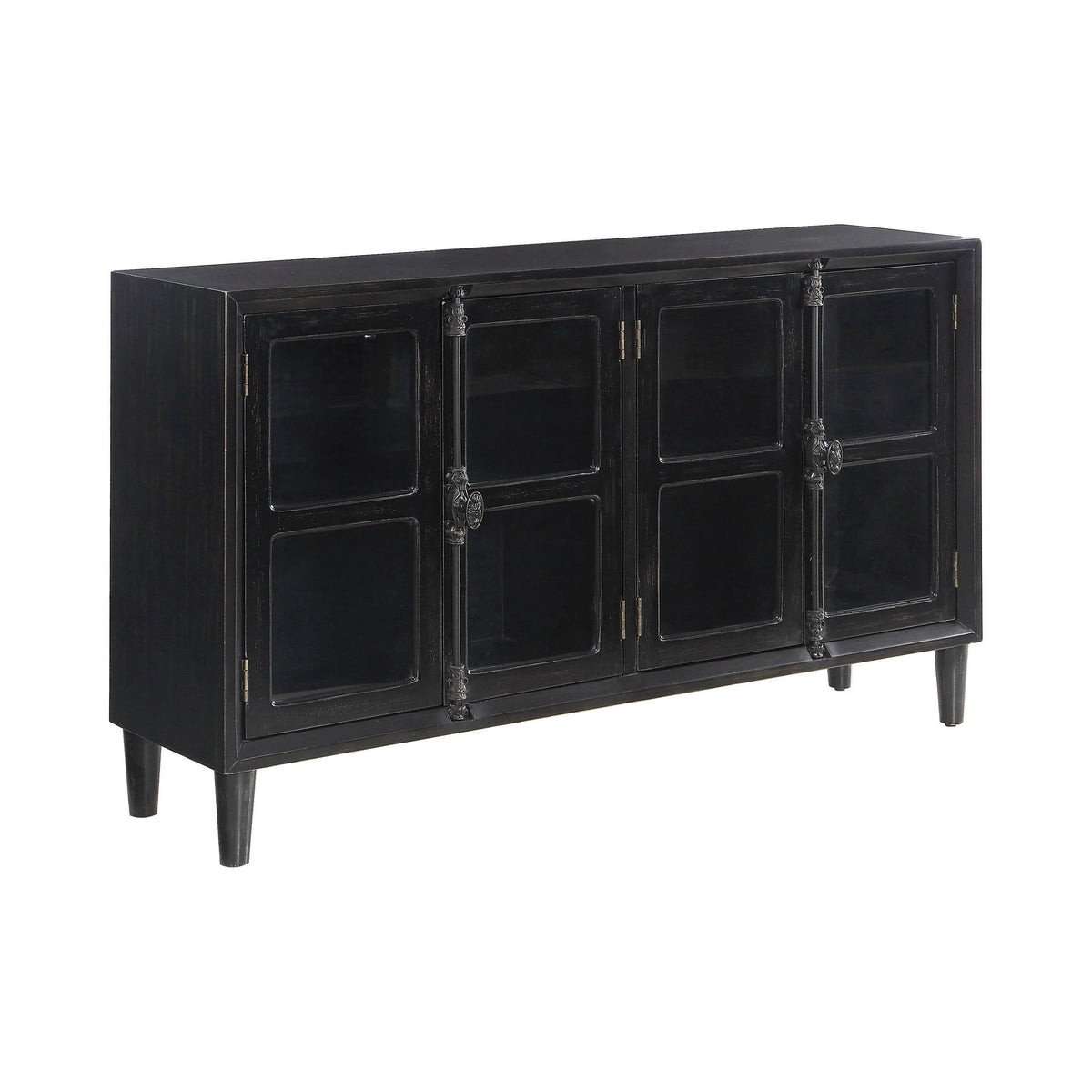 Mapleton 4-Door Accent Cabinet Black - 950780 Pie's Variety Store