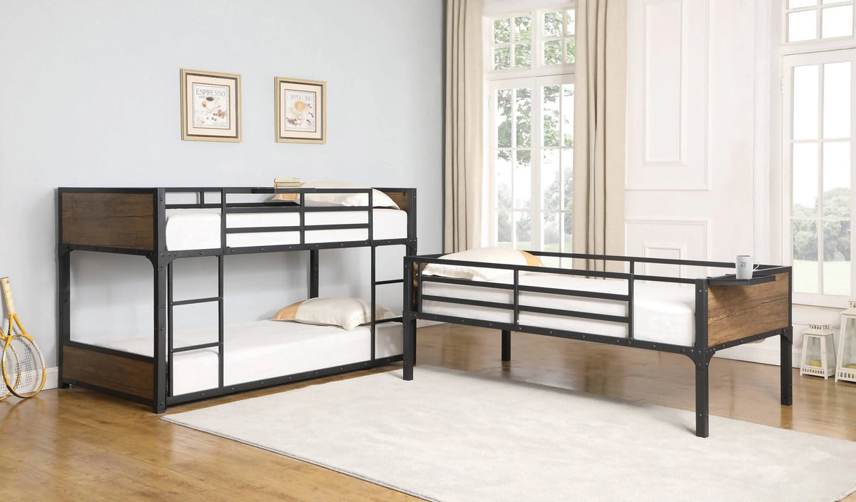 Nickerson Twin Triple Bunk Bed Matte Black - 401080T A-Z Store Nadia