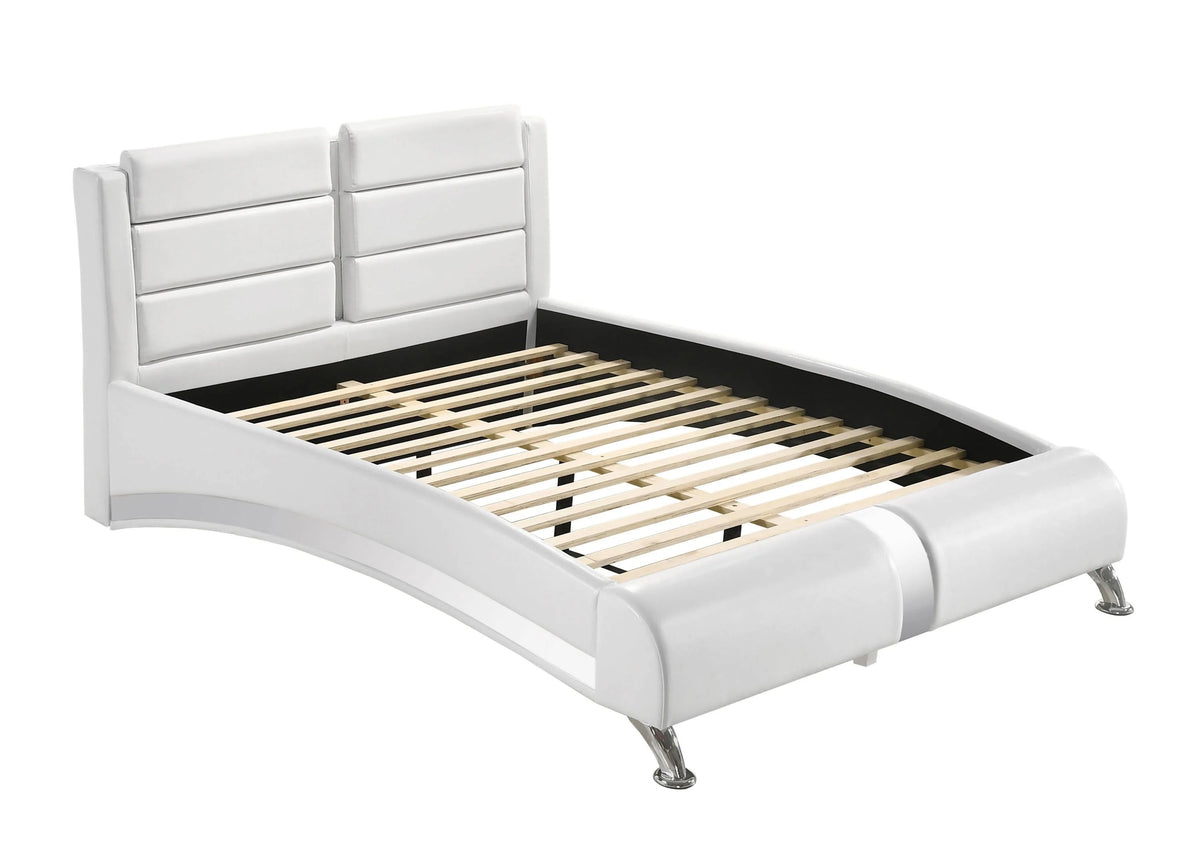 Full Upholstered Platform Bed Glossy White - 300345F Pie's Variety Store