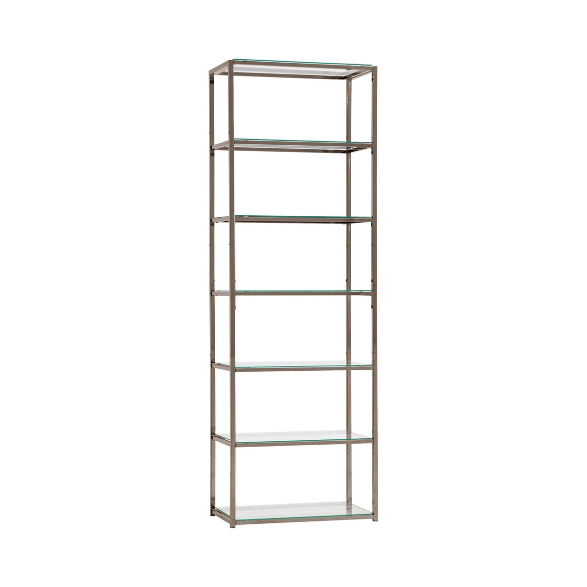 Carmelo 6-Shelf Bookcase brings a tasteful look to a contemporary living room or family space -Black Nickel - 801017 Pie's Variety Store