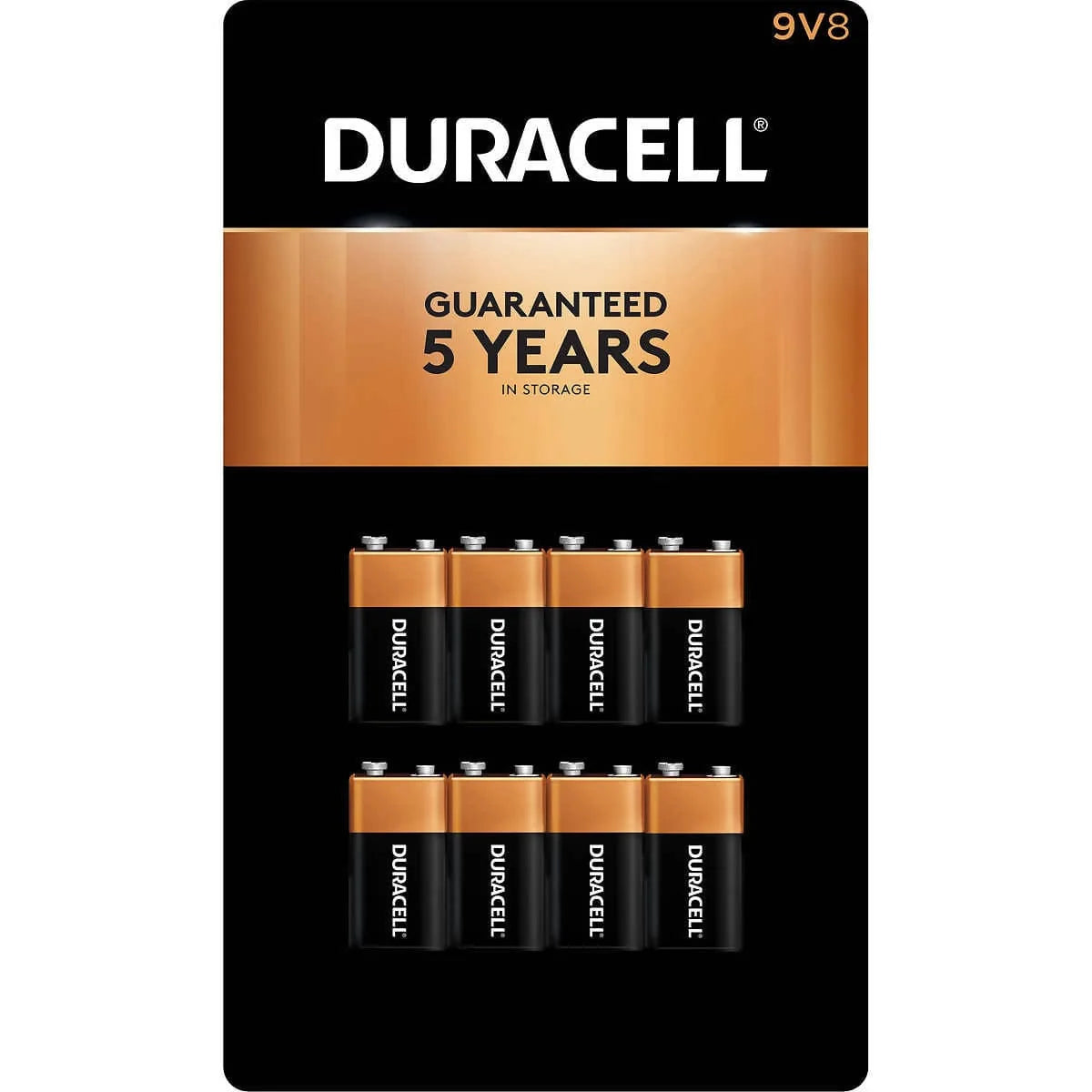 Duracell - CopperTop 9V Alkaline Batteries 8pk- Long Lasting