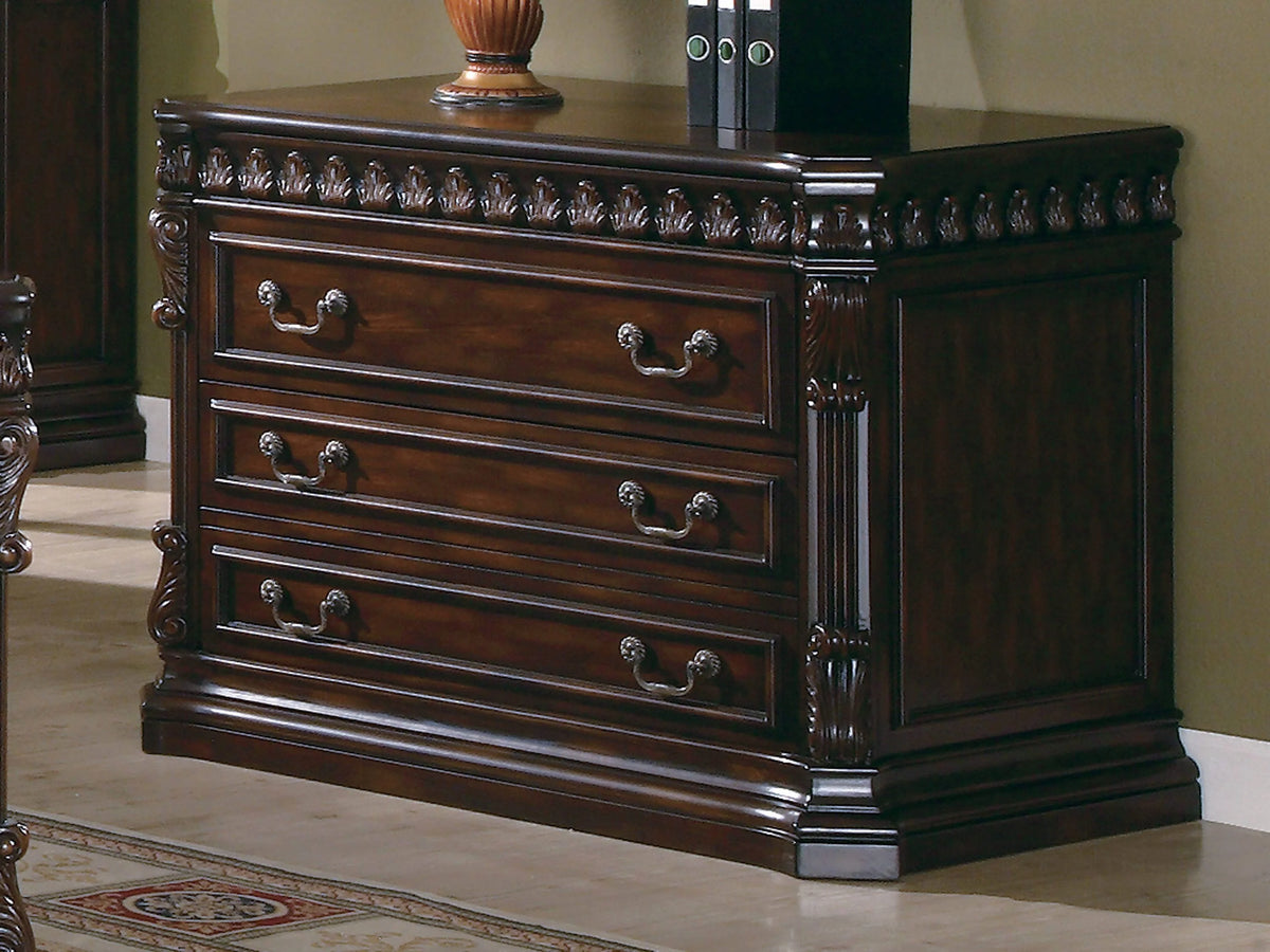 Tucker 3-Drawer File Cabinet Rich Brown - 800802 Pie's Variety Store