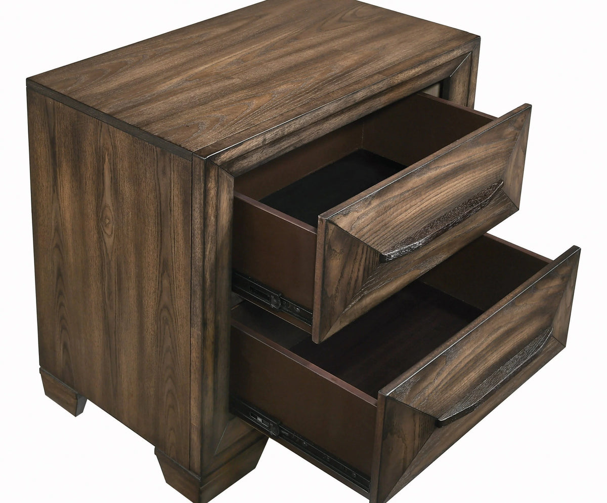 Preston Queen 2-Drawer Storage Bed Rustic Chestnut 4PC Set - SET4PC205440Q Pie's Variety Store