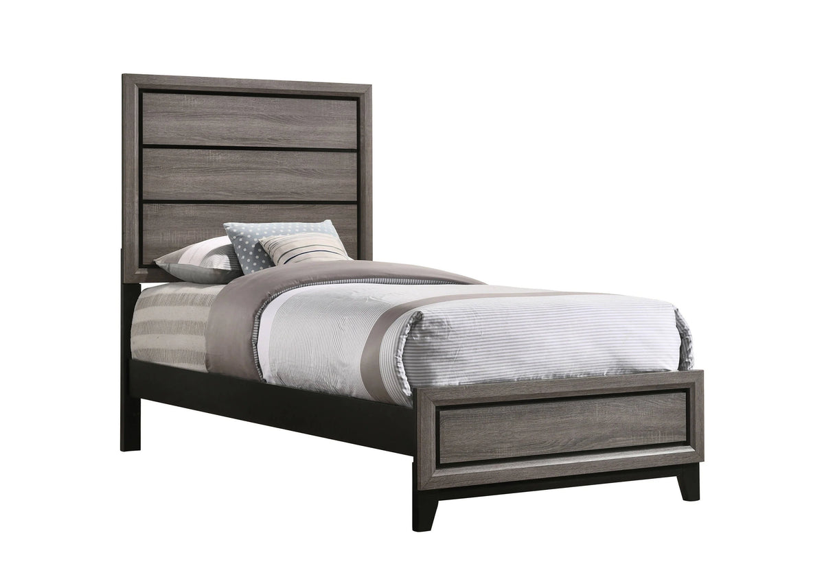 Watson Twin Panel Bed Grey Oak - 212421T Pie's Variety Store
