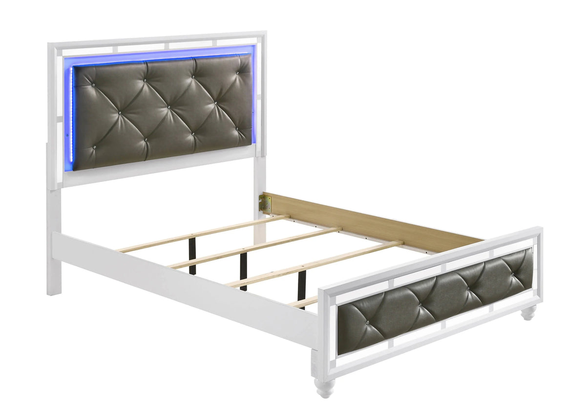 Whitaker Queen Bed With LED Lighting White - 223331Q Pie's Variety Store