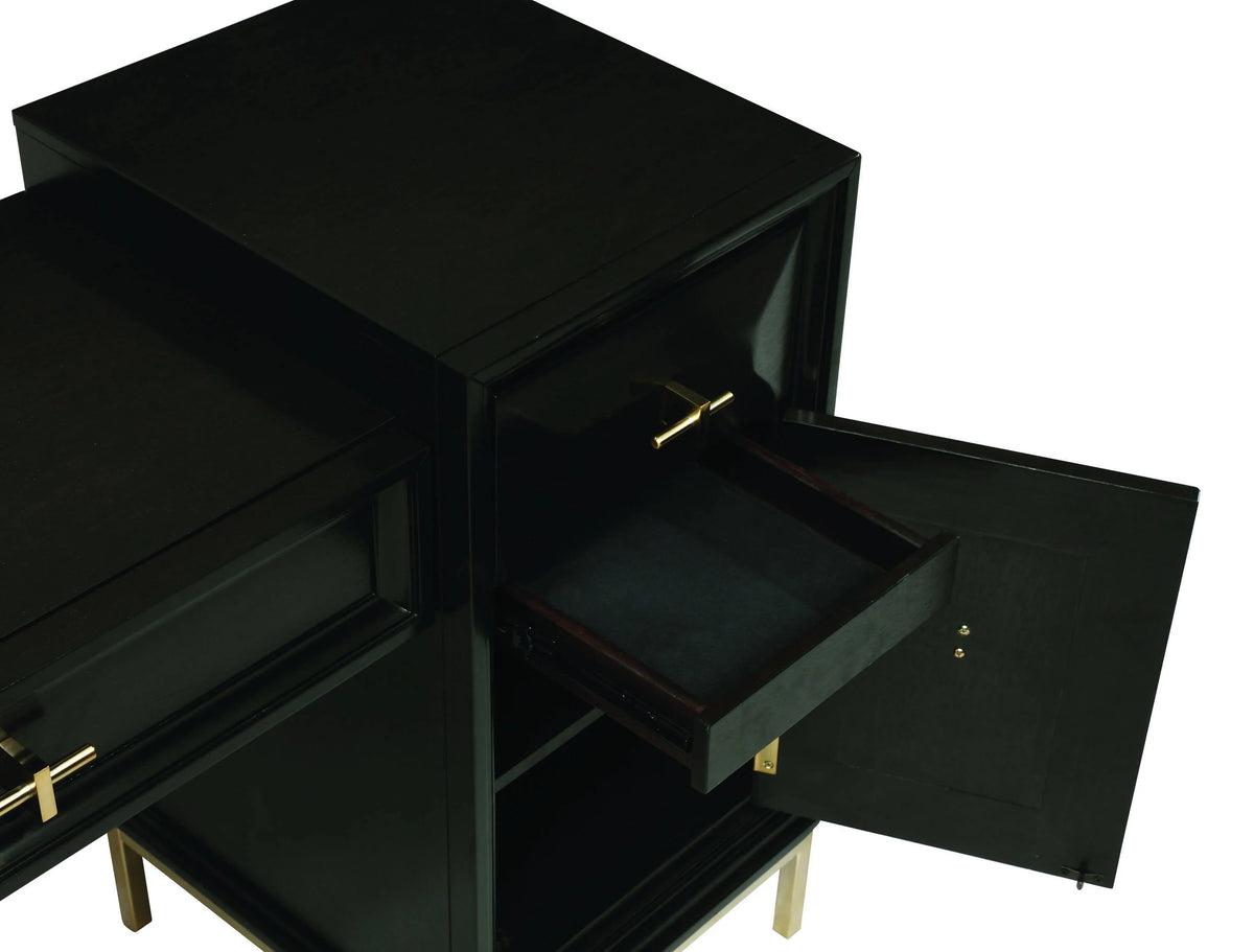 Formosa 4-drawer Vanity Desk Americano and Rose Brass - 222827 Elegant AccScents