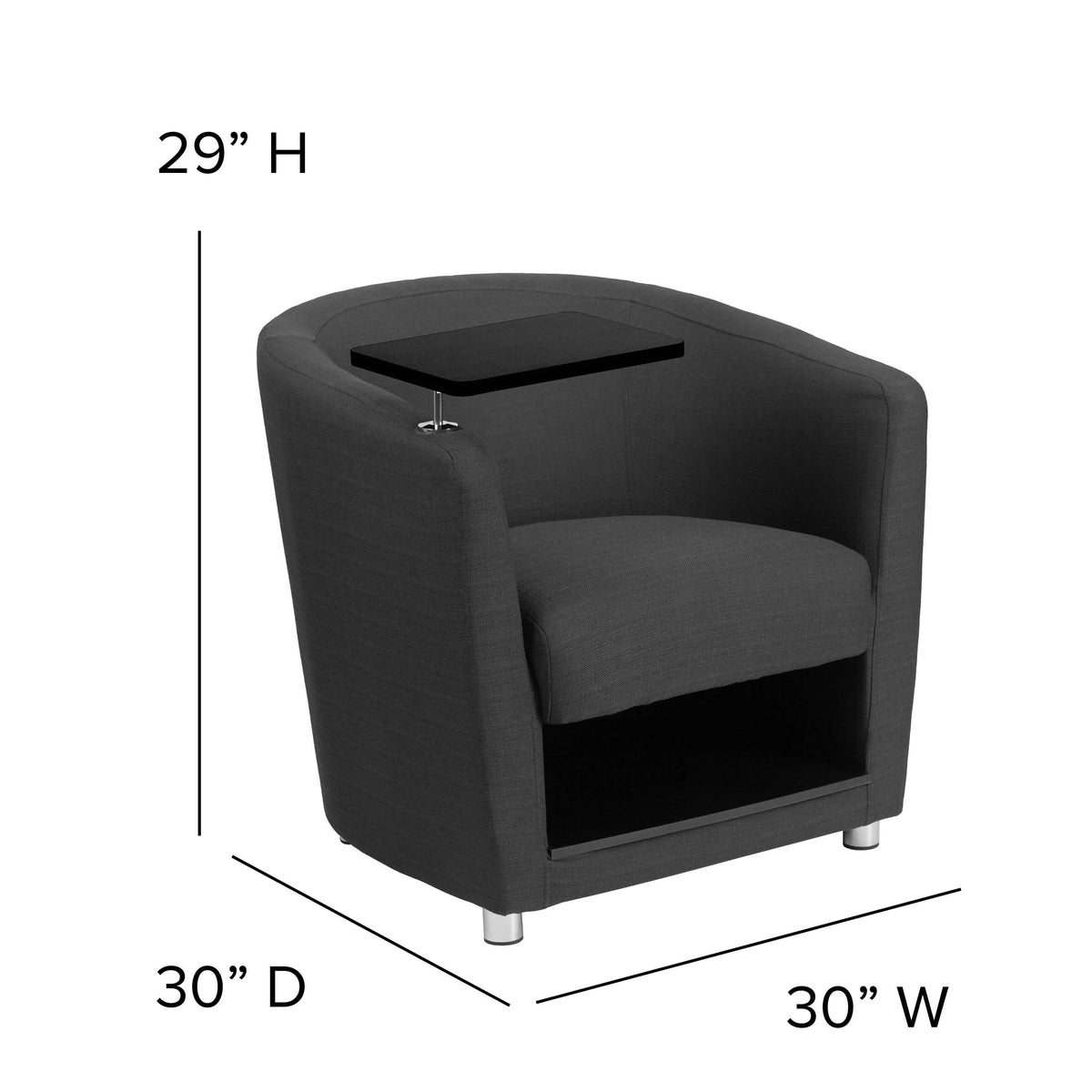 Chrome Legs and Under Seat Storage - BT-8220-BK-GG A-Z Store Nadia