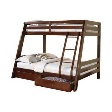 Hawkins 2-Drawer Twin Over Full Bunk Bed Medium Brown - 460228 A-Z Store Nadia
